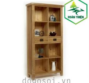 Kệ sách gỗ sồi 2 hộc ngăn giữa