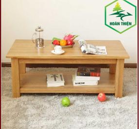Bàn sofa gỗ sồi 2 tầng