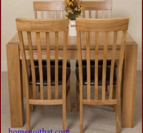 Bộ bàn ăn gỗ sồi mỹ 1m2 4 ghế