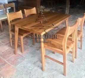BỘ BÀN ĂN GỖ SỒI MỸ NATURAL KIỂU HIỆN ĐẠI 1M2