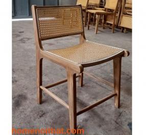 Ghế ăn gỗ teak tựa may mắt cáo