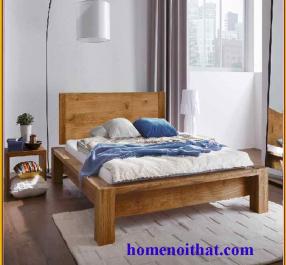 Giường ngủ gỗ sồi mỹ kiểu hàn quốc