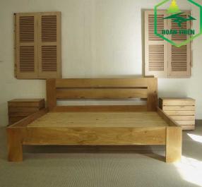Giường ngủ gỗ sồi kiểu đơn giản hiện đại