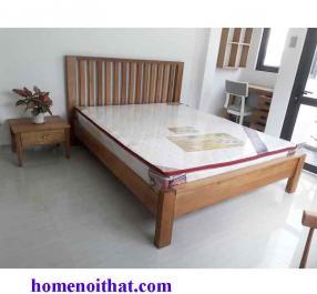 Giường nan dọc gỗ sồi mỹ 1m6