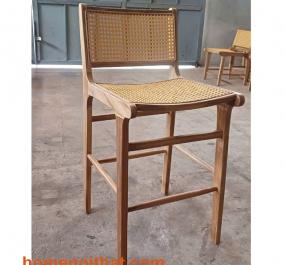 Ghế bar gỗ teak tựa may