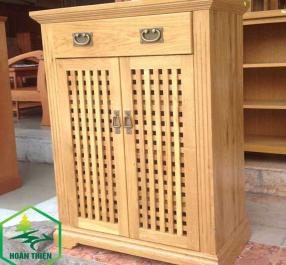 Tủ giày dép gỗ sồi caro 80
