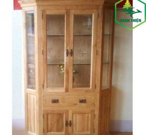 Tủ rượu góc 2 cánh gỗ sồi mỹ