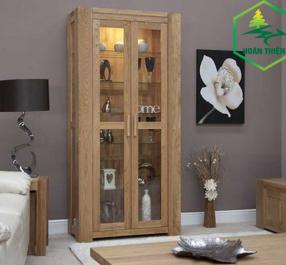 Tủ trưng bày gỗ sồi chunky