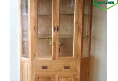 Tủ rượu góc 2 cánh gỗ sồi mỹ